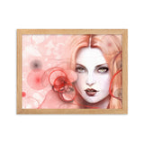 gerahmtes poster auf mattem papier "girl with swirls" oak / 30×40 cm