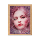 "behind rosy veils" gerahmtes poster auf mattem papier oak / 30×40 cm