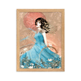 "a windy day with rosy moon" gerahmtes poster auf mattem papier oak / 30×40 cm