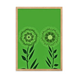 gerahmtes poster auf mattem papier "blumenwiese grün" oak / 50×70 cm