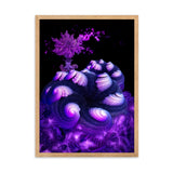 gerahmtes poster auf mattem papier "purple landscape" oak / 50×70 cm