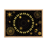 gerahmtes poster auf mattem papier mit edlem kaleidoskop-design und fraktalelementen oak / 50×70 cm