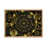 gerahmtes poster auf mattem papier mit edlem kaleidoskop-design und fraktalelementen oak / 50×70 cm