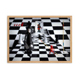 gerahmtes poster auf mattem papier "chess confusion" oak / 50×70 cm