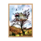 gerahmtes poster auf mattem papier "tree house" oak / 50×70 cm