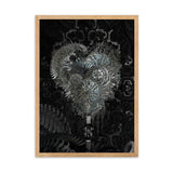 gerahmtes poster auf mattem papier "metal heart" oak / 50×70 cm