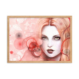 gerahmtes poster auf mattem papier "girl with swirls" oak / 50×70 cm