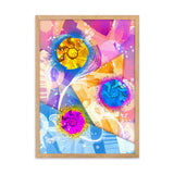 "poppy wheelflowers" gerahmtes poster auf mattem papier oak / 50×70 cm