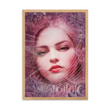 "behind rosy veils" gerahmtes poster auf mattem papier oak / 50×70 cm