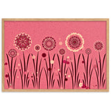 gerahmtes poster auf mattem papier "blumenwiese rosa" oak / 61×91 cm