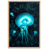 gerahmtes poster auf mattem papier "jellyfish" oak / 61×91 cm