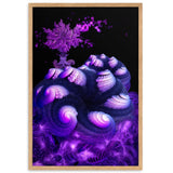 gerahmtes poster auf mattem papier "purple landscape" oak / 61×91 cm