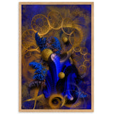 gerahmtes poster auf mattem papier "blue plant" oak / 61×91 cm
