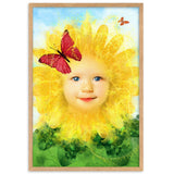 "little miss sunflower" gerahmtes poster auf mattem papier oak / 61×91 cm