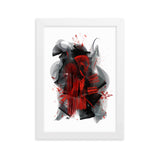 gerahmtes poster auf mattem papier "something red between iii" weiß / 21×30 cm