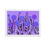 gerahmtes poster auf mattem papier "blumenwiese lila" weiß / 30×40 cm
