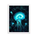 gerahmtes poster auf mattem papier "jellyfish" weiß / 30×40 cm