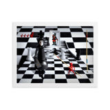 gerahmtes poster auf mattem papier "chess confusion" weiß / 30×40 cm