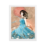 "a windy day with rosy moon" gerahmtes poster auf mattem papier weiß / 30×40 cm