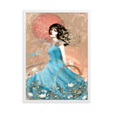 "a windy day with rosy moon" gerahmtes poster auf mattem papier weiß / 50×70 cm