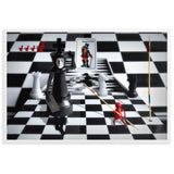gerahmtes poster auf mattem papier "chess confusion" weiß / 61×91 cm