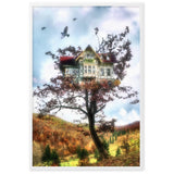 gerahmtes poster auf mattem papier "tree house" weiß / 61×91 cm