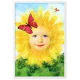 "little miss sunflower" gerahmtes poster auf mattem papier weiß / 61×91 cm