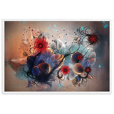 "flowers between mushrooms" gerahmtes poster auf mattem papier weiß / 61×91 cm