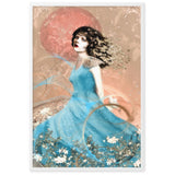 "a windy day with rosy moon" gerahmtes poster auf mattem papier weiß / 61×91 cm