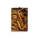 "ornamental saxophone" poster 21×30 cm