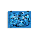 poster "chaotic blue" 21×30 cm