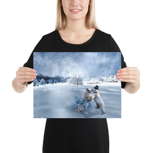"tanzbären im winter" poster 30×40 cm