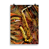 "ornamental saxophone" poster 50×70 cm