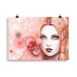 poster "girl with swirls" 50×70 cm