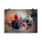 "flowers between mushrooms" poster 50×70 cm