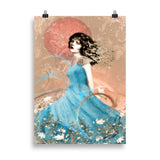 "a windy day with rosy moon" poster 50×70 cm