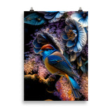 "Birds and Flowers - Variante 3" Poster