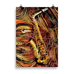 "ornamental saxophone" poster 70×100 cm