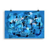poster "chaotic blue" 70×100 cm