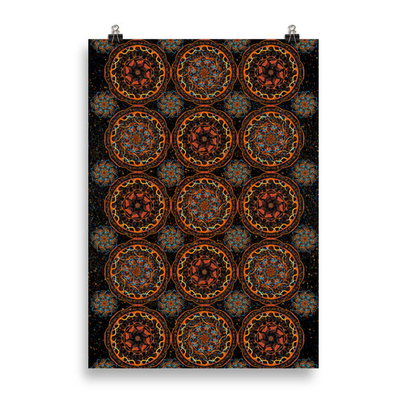 poster mit geometrischem rosetten-design 70×100 cm