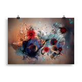 "flowers between mushrooms" poster 70×100 cm