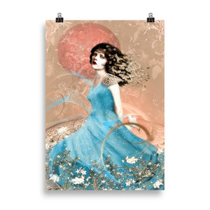 "a windy day with rosy moon" poster 70×100 cm