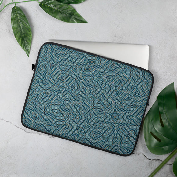 laptop-tasche mit blauem kaleidoskop-design 15 in