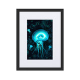 gerahmtes poster auf mattem papier mit passepartout  "jellyfish" schwarz