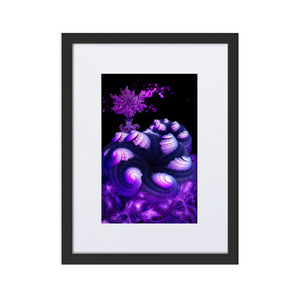 gerahmtes poster auf mattem papier mit passepartout  "purple landscape" schwarz / 30×40 cm