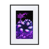 gerahmtes poster auf mattem papier mit passepartout  "purple landscape" schwarz / 50×70 cm