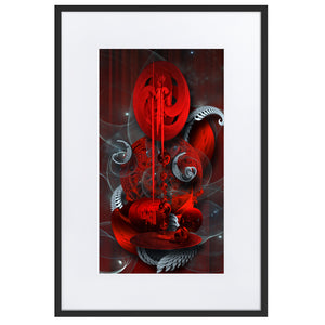 gerahmtes poster auf mattem papier mit passepartout  "still life in red" schwarz / 61×91 cm