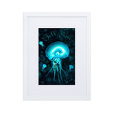 gerahmtes poster auf mattem papier mit passepartout  "jellyfish" weiß