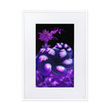 gerahmtes poster auf mattem papier mit passepartout  "purple landscape" weiß / 50×70 cm